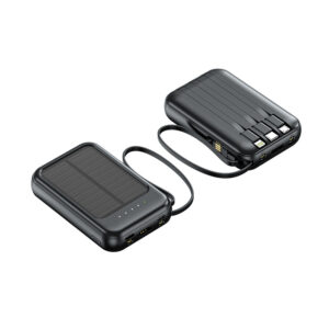 10000mAh Compact Power Bank with Built-in Cables – Fast Charging, On-the-Go Convenience!